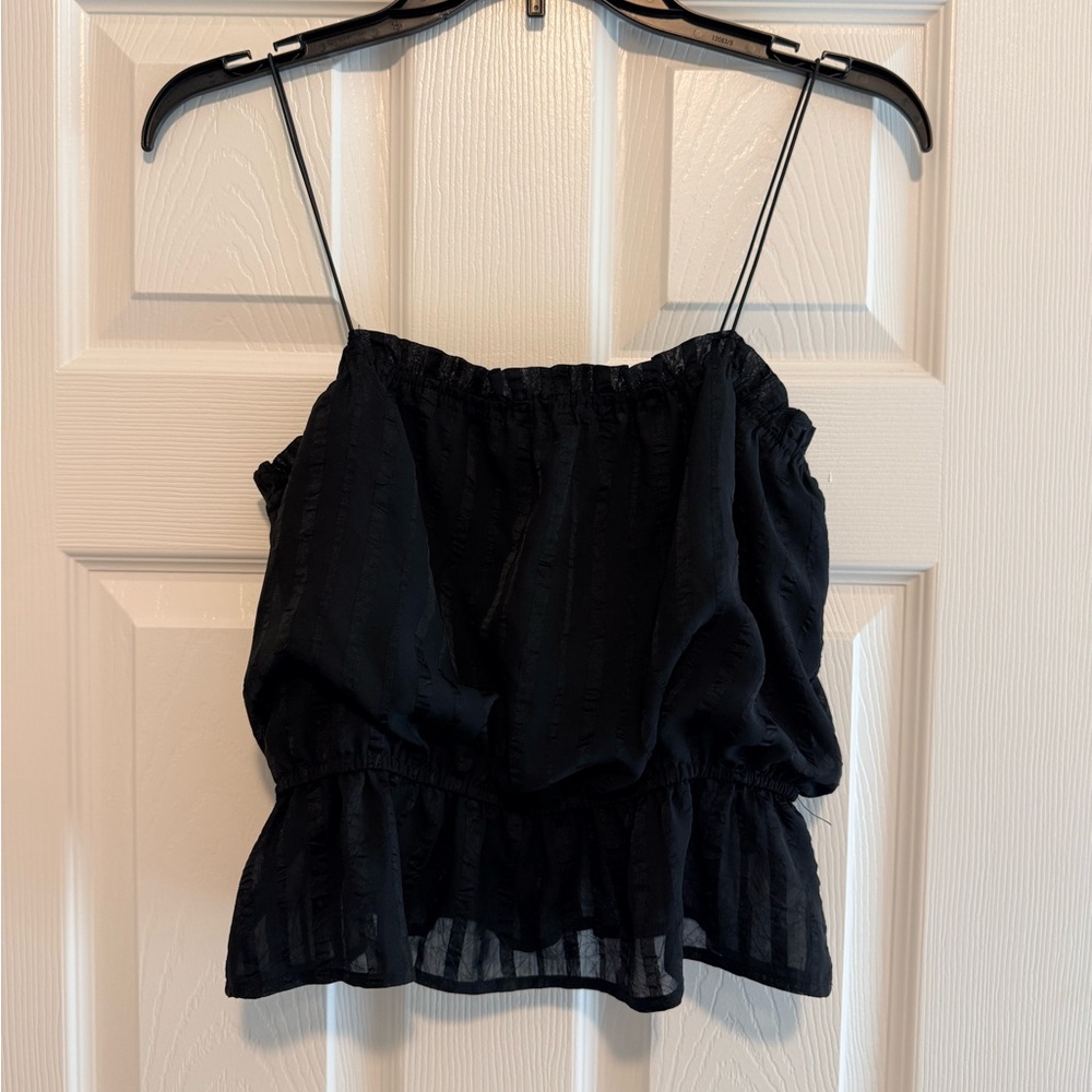 Lulu's Black Spaghetti Strap Peplum Cami